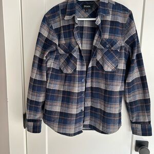 Brixton Navy and White Plaid Shirt